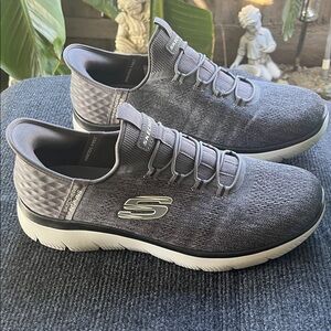 Skechers Men's Gray Slip-On Athletic Sneakers